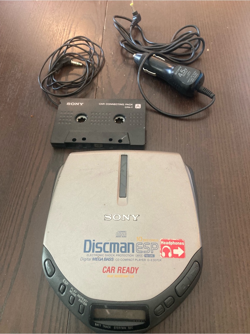 SONY Discman D-E307CK ESP Digital Mega Bass Compact CD Player -TESTED, WORKS